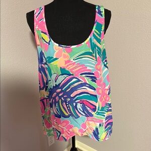 Lilly Pulitzer Tropical Blue and Purple Sleeveless Tank